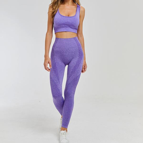 Wholesale Purple Tye Die Fitness Active Wear 2Pcs Set ( One Shoulder Sport  Top And Sport Legging) 2183PT