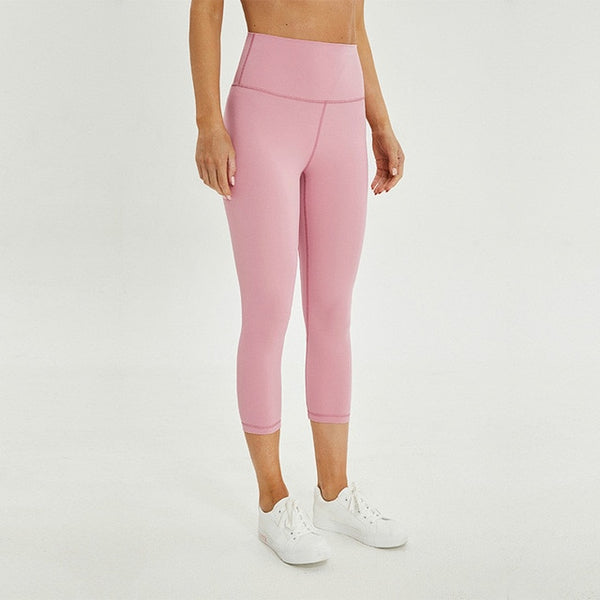 Keki Light Pink Mid-Rise Capri Leggings – Blissfully Brand